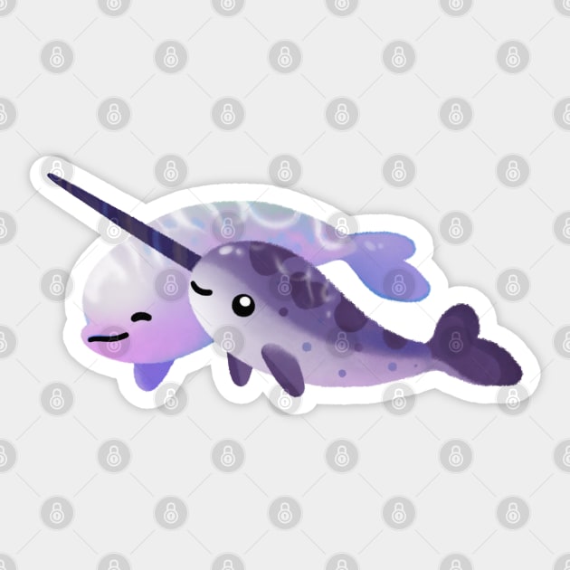 Beluga and Narwhal Sticker by pikaole